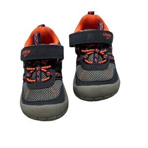 OshKosh B'Gosh Gray & Blue  Toddler Sneakers Loop & Hook Closure Size 4M